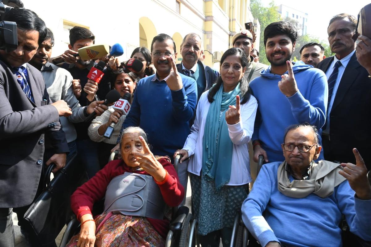 Arvind Kejriwal, Family Cast Votes in Delhi Assembly Elections Amid High Stakes